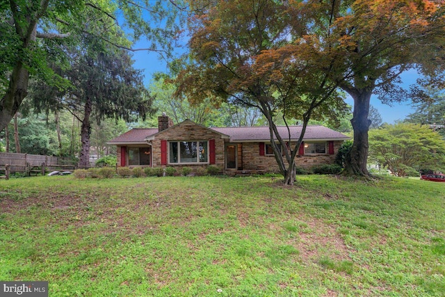1 High Acres Dr, Ewing, NJ 08628 - ranch-style home featuring a chimney and brick siding