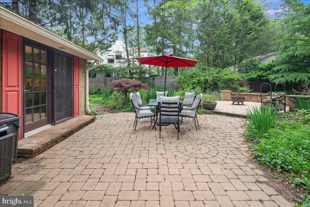 1 High Acres Dr, Ewing, NJ 08628 - view of patio / terrace with outdoor dining space and an outdoor fire pit