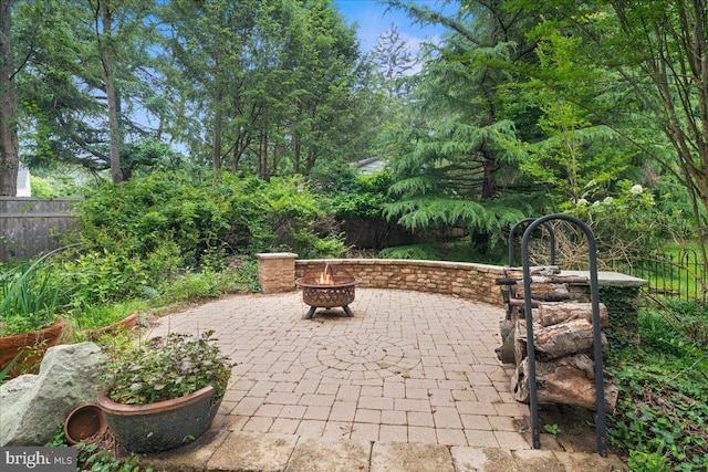 1 High Acres Dr, Ewing, NJ 08628 - view of patio / terrace featuring a fire pit