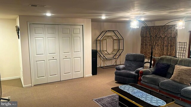 1402 Redwood Ct Unit 57, West Chester, PA 19380 - living area featuring carpet floors and baseboards