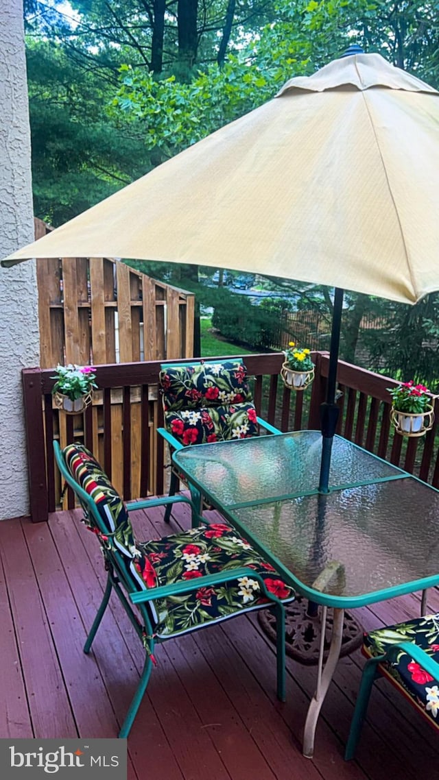 1402 Redwood Ct Unit 57, West Chester, PA 19380 - wooden deck with outdoor dining area