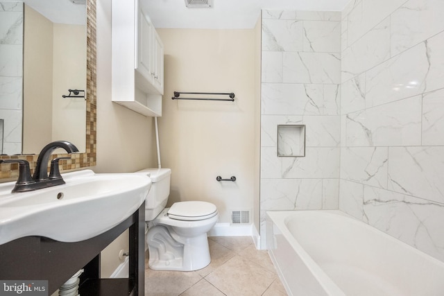 86 Sugarland Run Dr, Sterling, VA 20164 - bathroom featuring vanity, tile patterned floors, and shower / tub combination