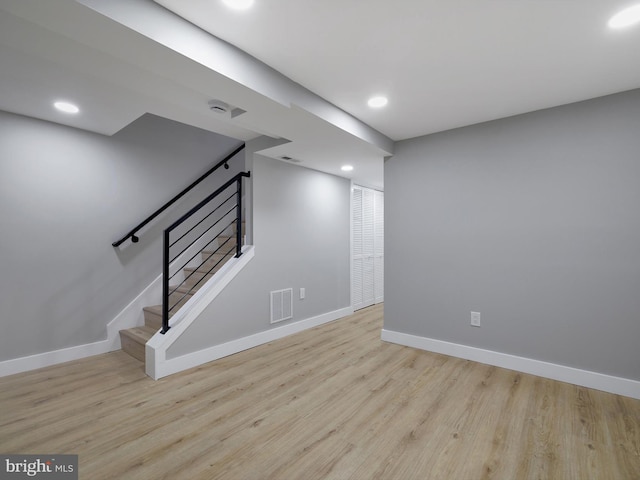 1759 Lyman Pl NE, Washington, DC 20002 - unfurnished living room featuring stairway, wood finished floors, and recessed lighting