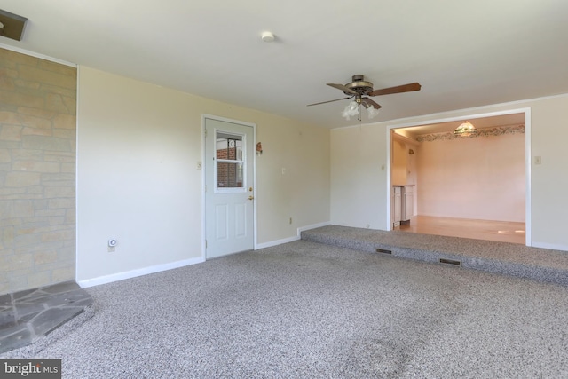 811 S Harrison St, Palmyra, PA 17078 - unfurnished living room featuring carpet floors and ceiling fan