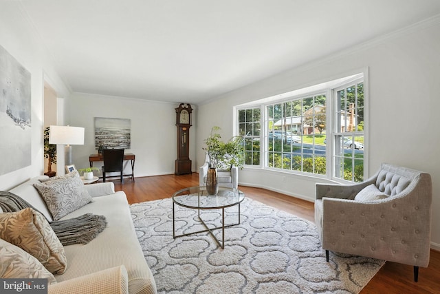 8201 Briar Creek Dr, Annandale, VA 22003 - living area with wood finished floors and crown molding