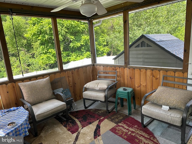95 Buchanan Ln, Inwood, WV 25428 - sunroom featuring ceiling fan and plenty of natural light