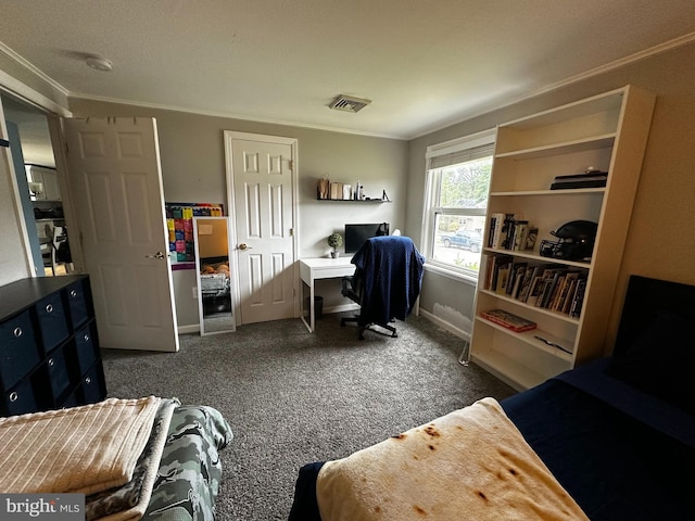 45 Cambridge, Sicklerville, NJ 08081 - carpeted bedroom with crown molding and an office area