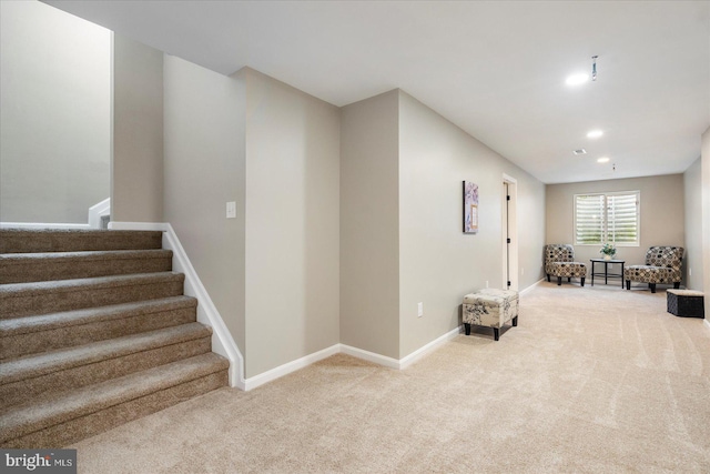 1916 Waltman Rd, Edgewood, MD 21040 - basement featuring light colored carpet, stairway, and recessed lighting