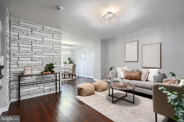267 Southeastern Ter, Baltimore, MD 21221 - living room with a chandelier and wood finished floors