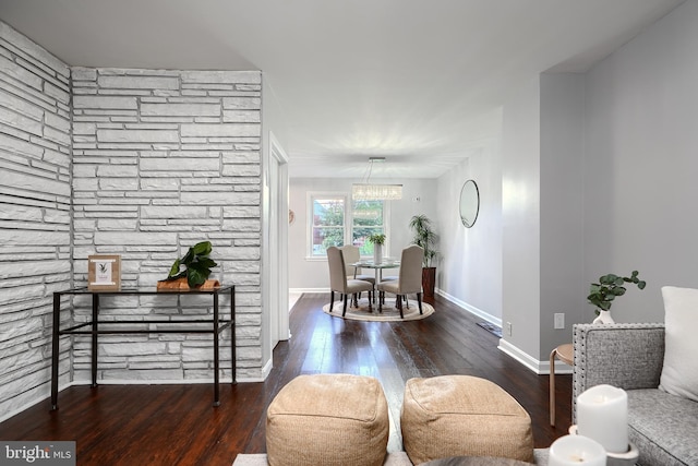 267 Southeastern Ter, Baltimore, MD 21221 - dining space with wood-type flooring and a chandelier