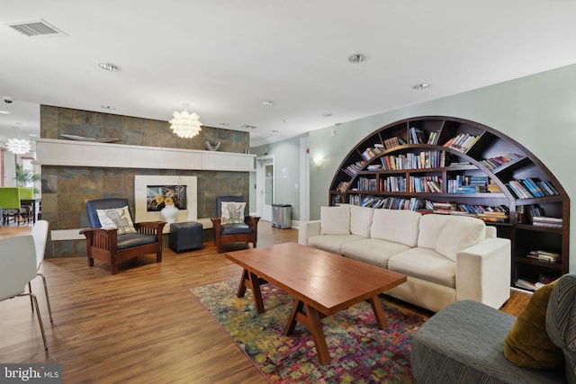 7 Booth St Unit 402, Gaithersburg, MD 20878 - living area featuring wood finished floors and recessed lighting
