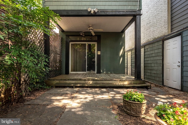 1117 S Carolina Ave SE, Washington, DC 20003 - entrance to property featuring ceiling fan and a wooden deck