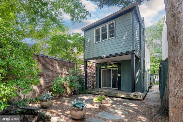 1117 S Carolina Ave SE, Washington, DC 20003 - back of house with ceiling fan and a patio