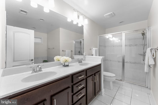 6006 New Hampshire Ave NE, Washington, DC 20011 - bathroom with double vanity, tile patterned flooring, and a shower stall
