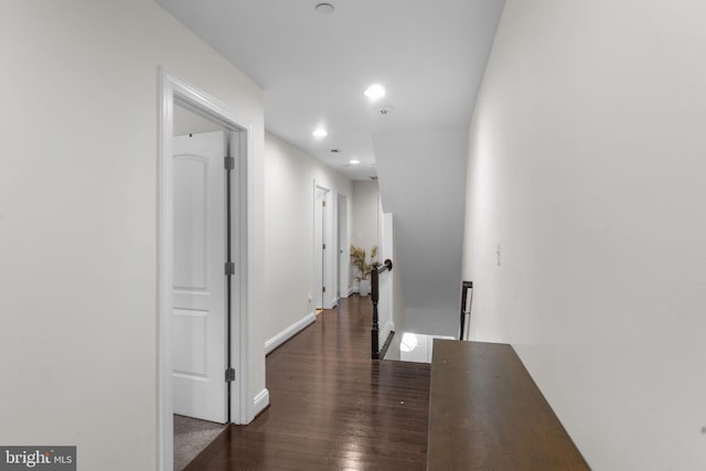 6006 New Hampshire Ave NE, Washington, DC 20011 - hallway featuring an upstairs landing, recessed lighting, and wood finished floors