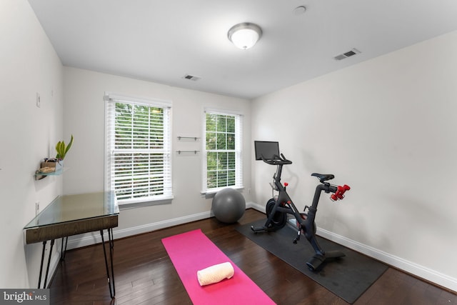 6006 New Hampshire Ave NE, Washington, DC 20011 - workout room with wood-type flooring and baseboards