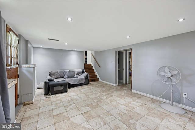 5614 Birch Ave, Pennsauken, NJ 08109 - living room with stairway and recessed lighting
