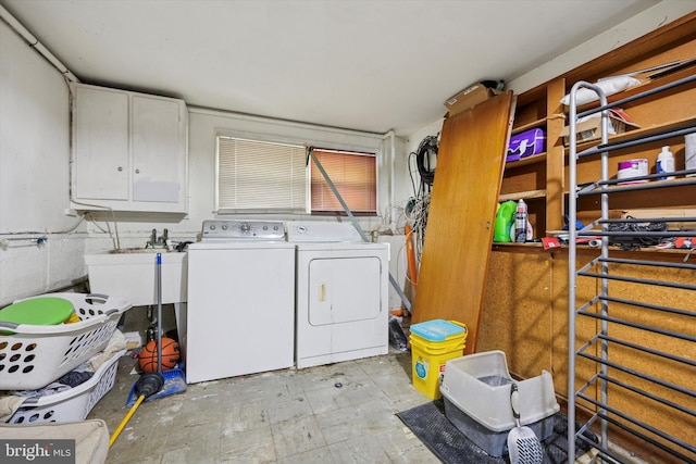 5614 Birch Ave, Pennsauken, NJ 08109 - laundry room featuring cabinet space and separate washer and dryer