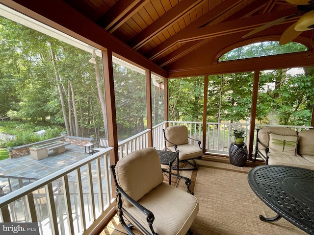 8008 Lions Crest Way, Gaithersburg, MD 20879 - sunroom featuring ceiling fan