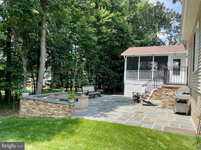 8008 Lions Crest Way, Gaithersburg, MD 20879 - view of patio / terrace with grilling area and a sunroom
