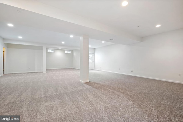 2602 Lady Grove Rd, Bowie, MD 20721 - below grade area featuring light colored carpet and recessed lighting