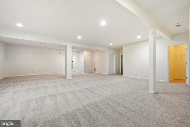 2602 Lady Grove Rd, Bowie, MD 20721 - finished basement with recessed lighting and light carpet