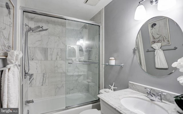 927 S Rolfe St Unit 2, Arlington, VA 22204 - full bathroom featuring vanity and bath / shower combo with glass door