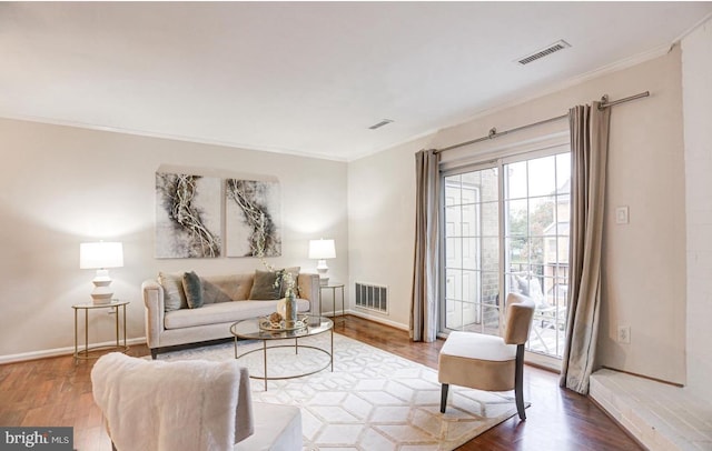 927 S Rolfe St Unit 2, Arlington, VA 22204 - living room with healthy amount of natural light, wood finished floors, and crown molding