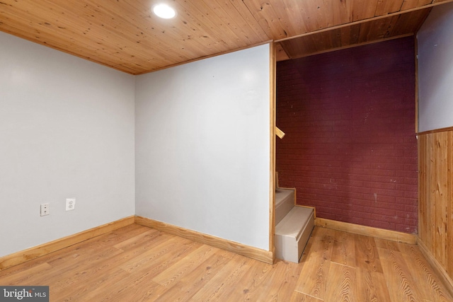 590 Vaught Dr, Front Royal, VA 22630 - stairs featuring wood finished floors, wooden ceiling, and recessed lighting