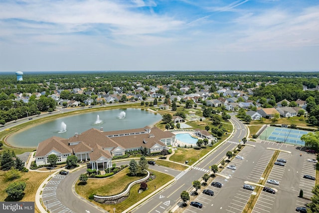 26 Fountain View Dr, Barnegat, NJ 08005 - aerial perspective of suburban area featuring a large body of water and a pool