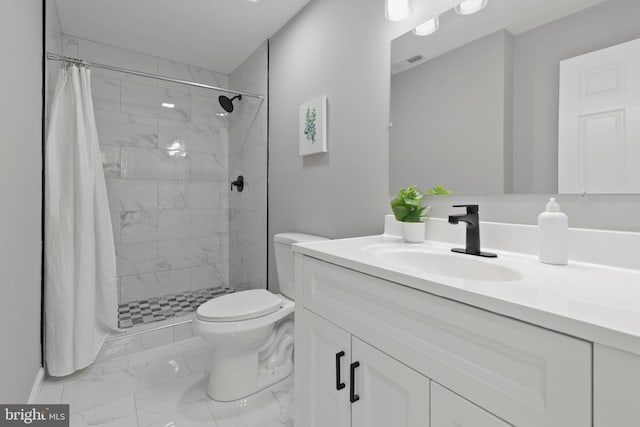 708 E Seminary, Towson, MD 21286 - full bath with marble look tile flooring, vanity, and tiled shower
