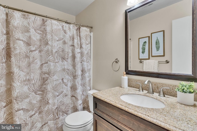 9216 Spring Acres Rd, Clinton, MD 20735 - bathroom with vanity and a shower with shower curtain