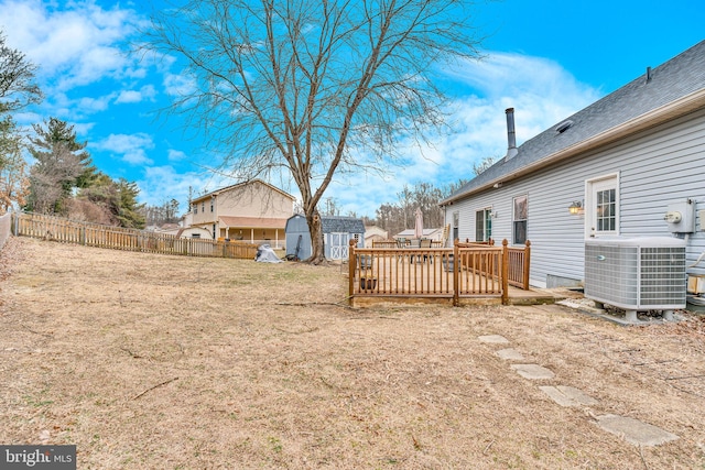 9216 Spring Acres Rd, Clinton, MD 20735 - fenced backyard with a shed and a wooden deck