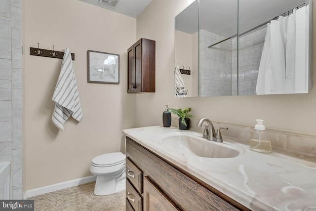 9216 Spring Acres Rd, Clinton, MD 20735 - bathroom with vanity, a shower with shower curtain, a tub to relax in, and tile patterned floors