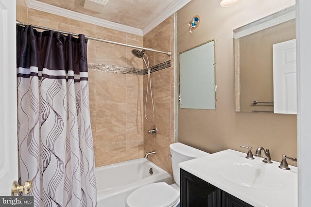25 Tulip Ln, Levittown, PA 19054 - bathroom featuring shower / tub combo, vanity, and ornamental molding