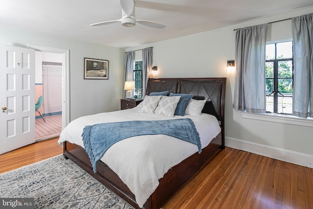 722 River Rd, Ewing, NJ 08628 - bedroom with wood finished floors and ceiling fan