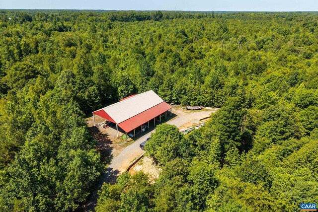 1 Cross County Rd, Mineral, VA 23117 - aerial view of property and surrounding area featuring a heavily wooded area
