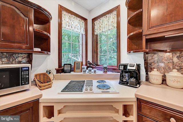 59 Segovia Ct, Hanover, PA 17331 - kitchen featuring open shelves, stainless steel appliances, light countertops, and tasteful backsplash