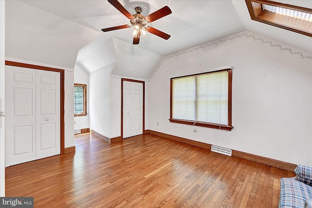 59 Segovia Ct, Hanover, PA 17331 - unfurnished bedroom with lofted ceiling, light wood-type flooring, and ceiling fan