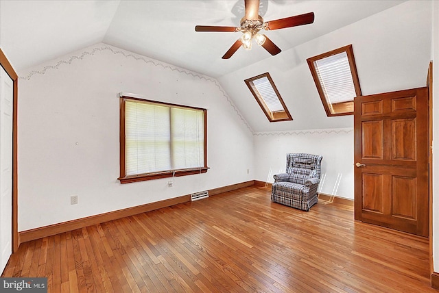 59 Segovia Ct, Hanover, PA 17331 - bonus room featuring vaulted ceiling, hardwood / wood-style flooring, a skylight, and a ceiling fan