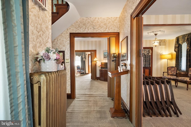 2505-2507 High St, Port Norris, NJ 08349 - hallway featuring wallpapered walls and carpet floors