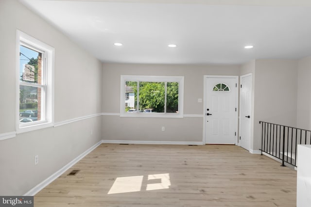 1614 Maryland Ave, Woodbridge, VA 22191 - foyer with light wood finished floors and recessed lighting