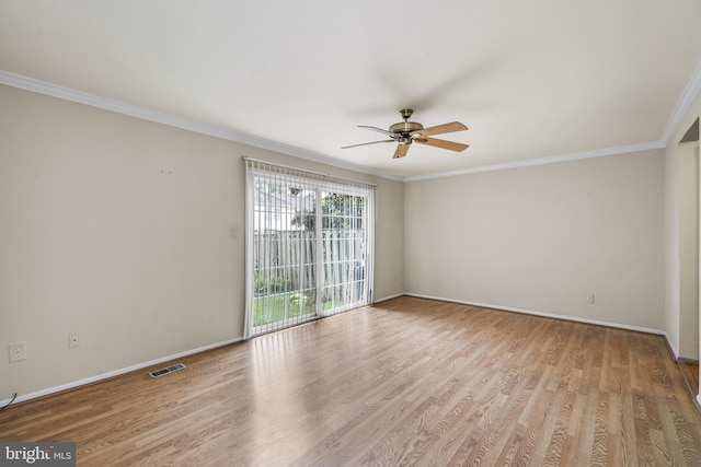 1804 Aberdeen Cir, Crofton, MD 21114 - empty room featuring ceiling fan, ornamental molding, and wood finished floors
