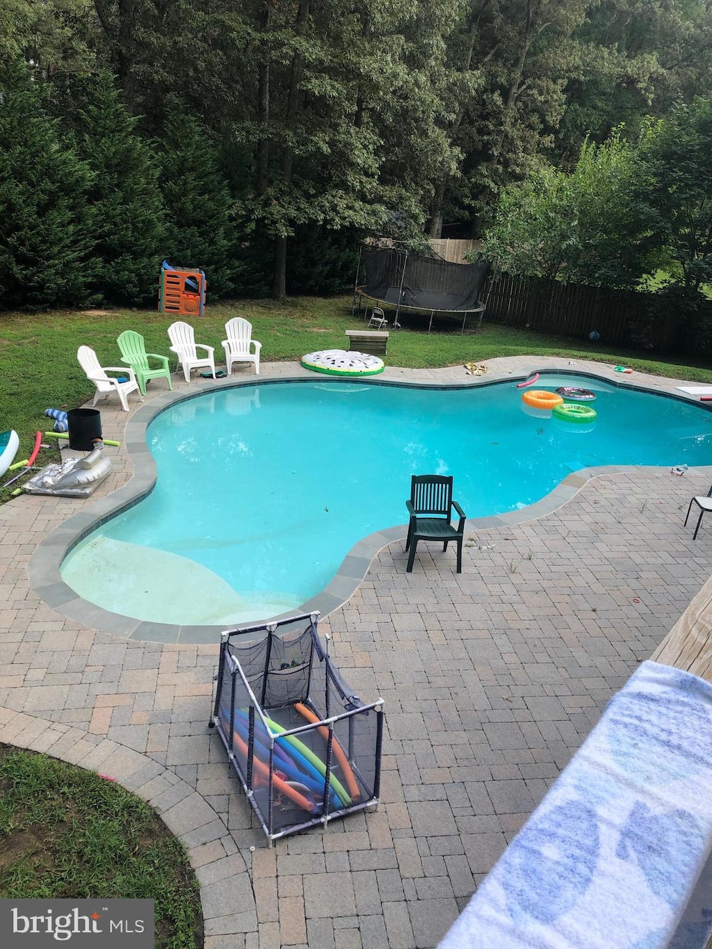153 Drexel Dr, Severna Park, MD 21146 - view of pool featuring a patio and a trampoline