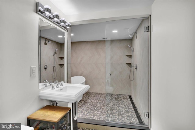 109 Wyomissing Blvd, Wyomissing, PA 19610 - bathroom with tiled shower and recessed lighting