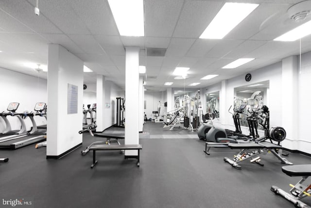 4515 Willard Ave Unit 915S, Chevy Chase, MD 20815 - gym featuring a drop ceiling