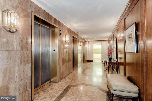 4515 Willard Ave Unit 915S, Chevy Chase, MD 20815 - hallway with elevator and wooden walls