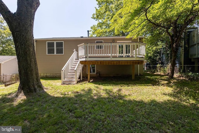 19023 Staleybridge Rd, Germantown, MD 20876 - rear view of property with stairway and a wooden deck