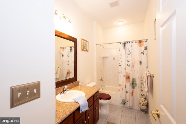 39 Mission Way, Barnegat, NJ 08005 - full bath featuring vanity, tile patterned floors, and shower / bath combination with curtain