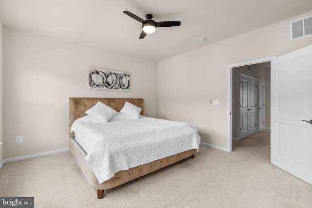 20318 Peacemaker Dr, Germantown, MD 20874 - bedroom featuring light carpet and ceiling fan